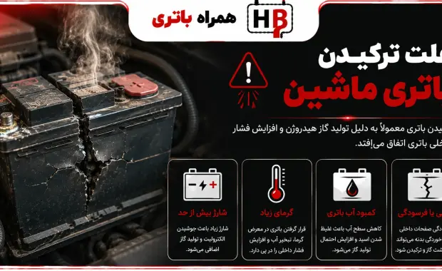 علت ترکیدن باتری ماشین